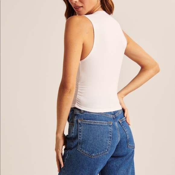 NWT! Abercrombie orange ruched tank top - Picture 3 of 4